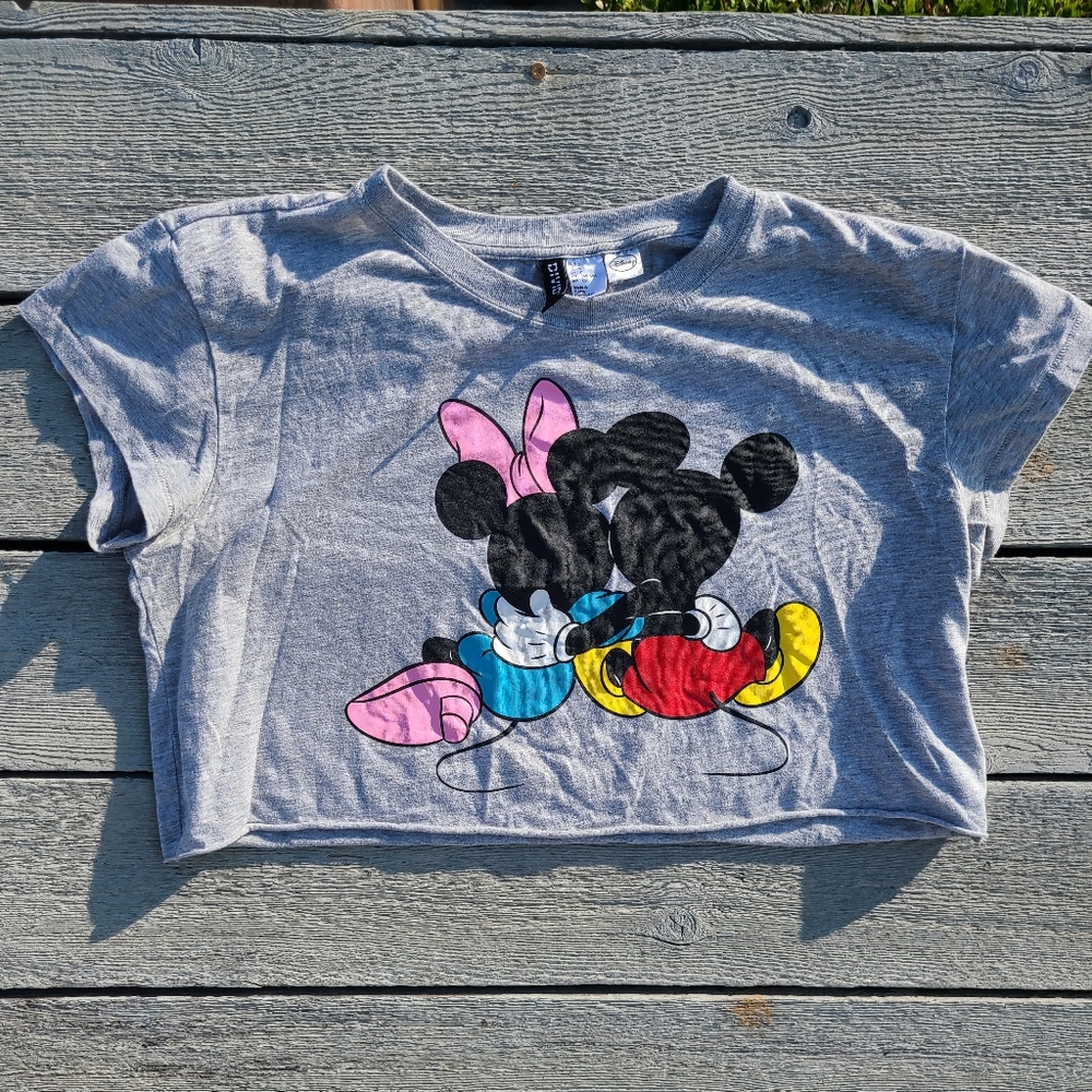 Disney minnie and mickey croped t-shirt